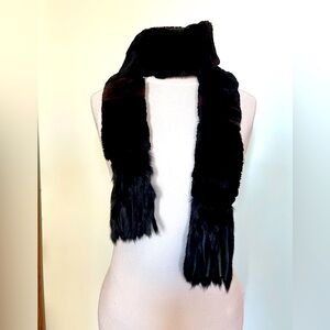Luxurious Real Mink Scarf Black Brown